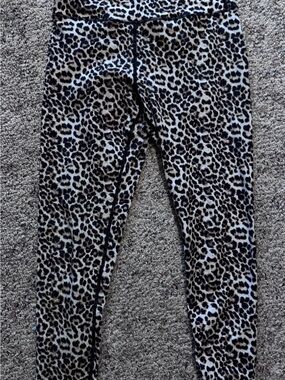 Leopard Print Capri Leggings - Black and Tan